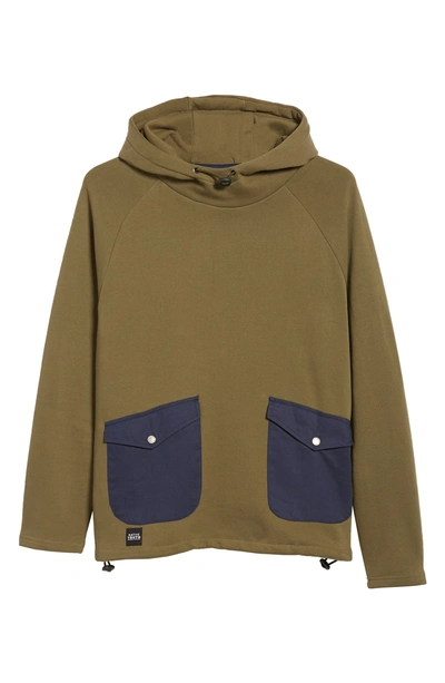 Shop Native Youth Patch Pocket Pullover Hoodie In Olive