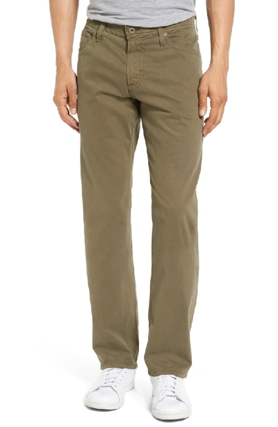 Shop Ag Graduate Sud Slim Straight Leg Pants In Caper Leaf