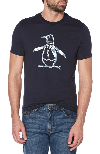 Shop Original Penguin Polygon Pete T-shirt In Dark Sapphire