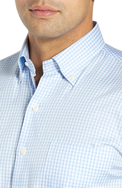 Shop Peter Millar Crown Soft Gingham Regular Fit Sport Shirt In Cottage Blue