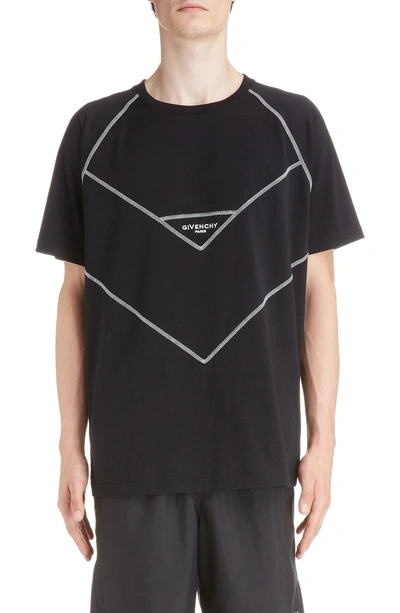 Shop Givenchy Chevron Stitch T-shirt In Black