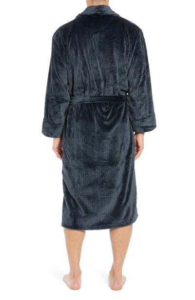 Shop Daniel Buchler Waffle Plush Robe In Charcoal