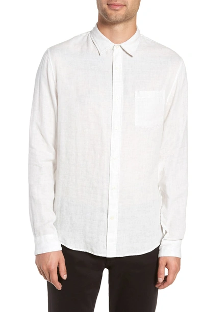 Shop Vince Classic Fit Double Knit Sport Shirt In H White