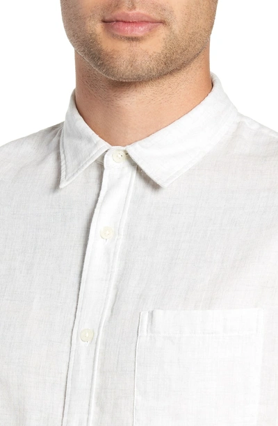 Shop Vince Classic Fit Double Knit Sport Shirt In H White