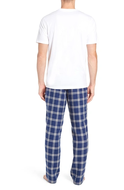 Shop Ugg Grant Pajama Set In Dark Denim/ White