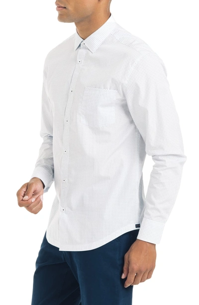 Shop Good Man Brand Slim Fit Dot Shirt In White