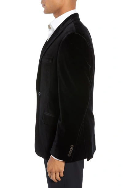 Shop Hickey Freeman Classic Fit Stretch Cotton Velvet Dinner Jacket In Black