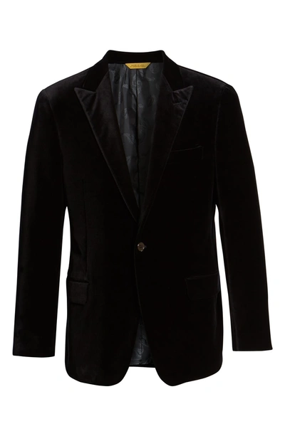 Shop Hickey Freeman Classic Fit Stretch Cotton Velvet Dinner Jacket In Black