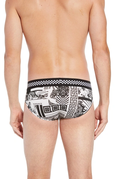 Shop Versace Low Rise Briefs In Black/ White