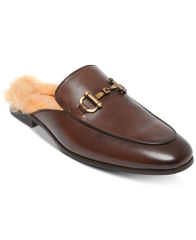 Shop Steve Madden Men's Difranco Leather Bit Slip-ons Men's Shoes In Brown