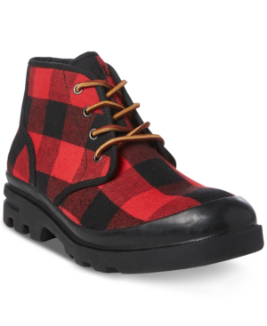 red and black polo boots