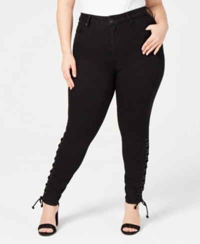 Shop Seven7 Jeans Trendy Plus Size High-rise Lace-up Skinny Jeans In Virtual