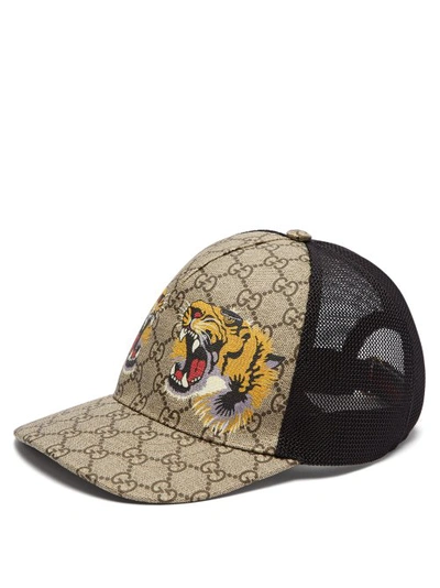 Gucci Tigers-print Gg Supreme Baseball Hat, Dark Brown/black | ModeSens