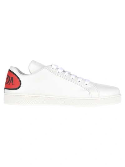 Shop Prada Comics Sneakers In White + Red