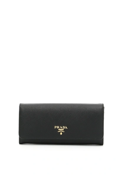 Shop Prada Saffiano Wallet In Nero (black)
