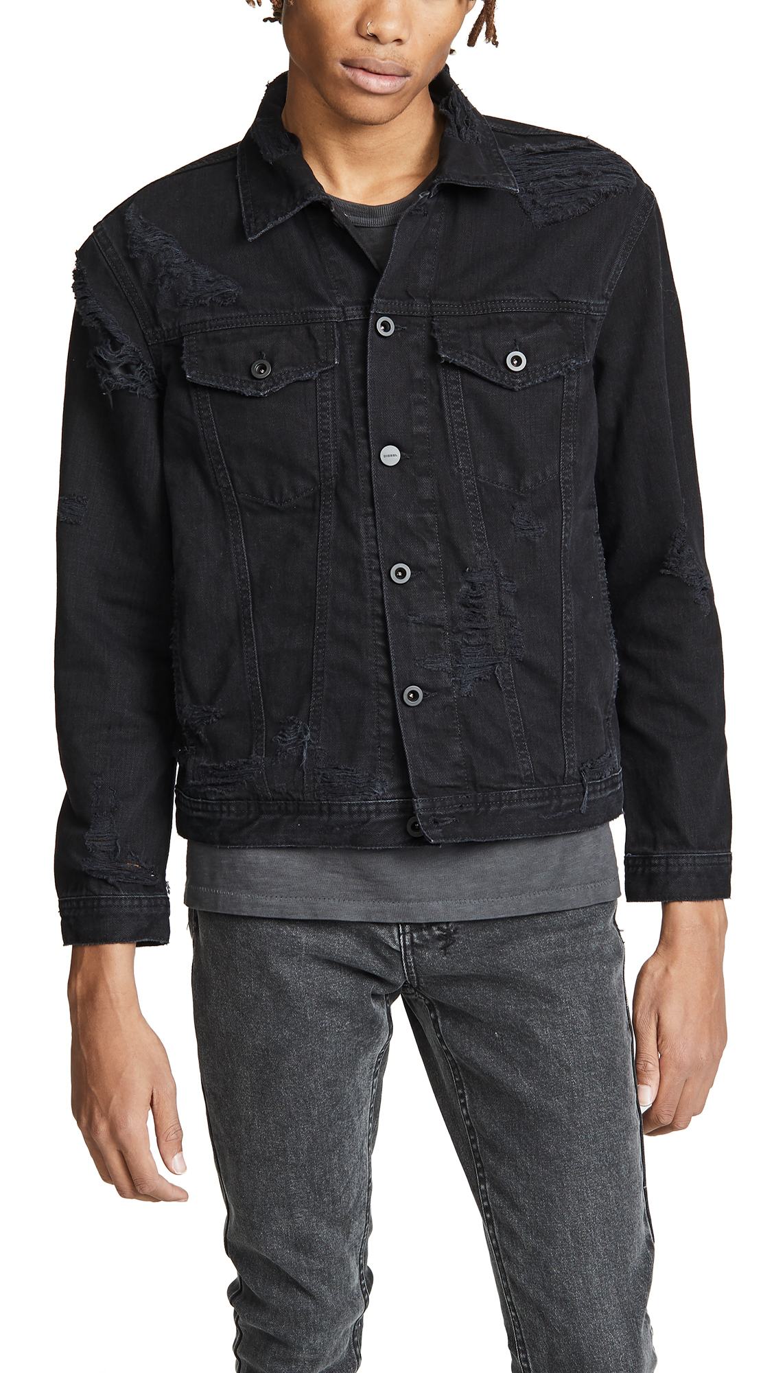 diesel black denim jacket