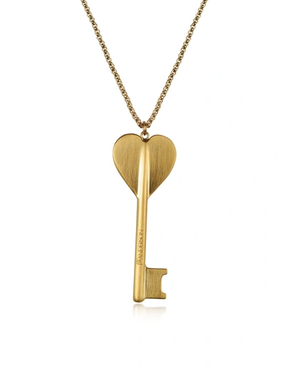 Shop Jw Anderson Heart Key Pendant Necklace In Gold