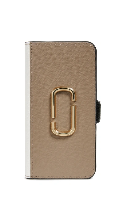 Shop Marc Jacobs Double J Folio Iphone Xr Case In French Grey Multi