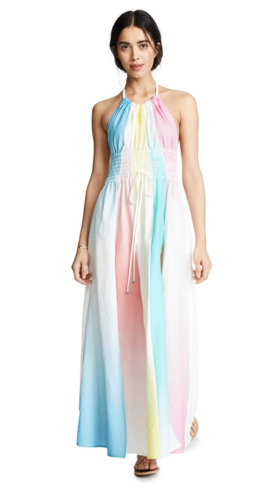 Shop A Mere Co New Neva Maxi Dress In Rainbow Ombre