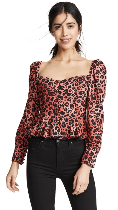 Shop Lioness Sweethearts Top In Red Leopard