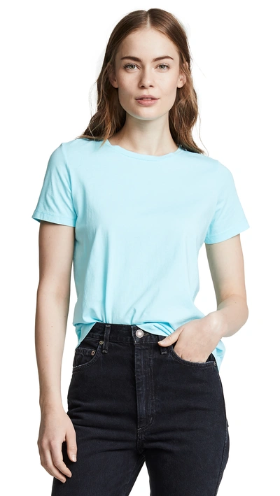 Shop 525 America Solid Crew Tee In Turquoise