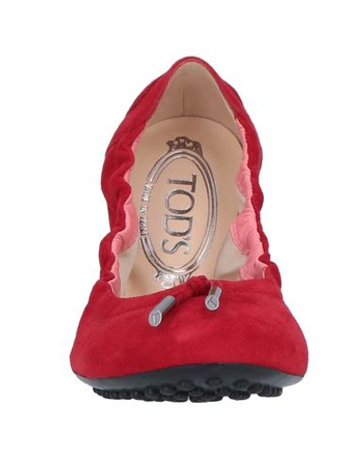 Shop Tod's Ballet Flats In Red
