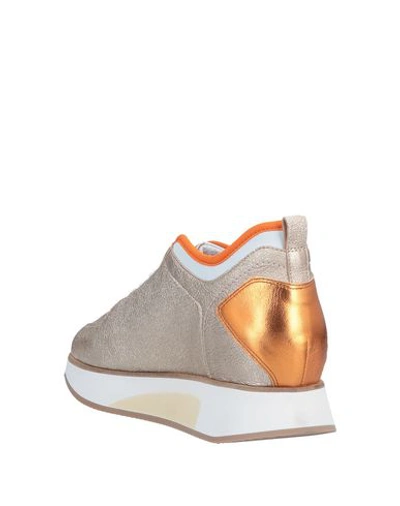 Shop Alberto Guardiani Sneakers In Gold