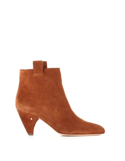 Laurence Dacade Terence Suede Kitten Heel Booties In Cognac