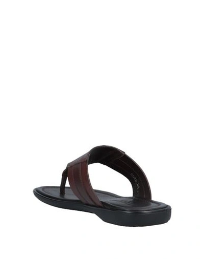 Shop Doucal's Toe Strap Sandals In Cocoa