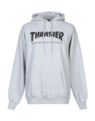 Shop Thrasher Hooded Sweatshirt In Light Grey