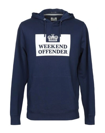 Shop Weekend Offender Hooded Sweatshirt In Dark Blue