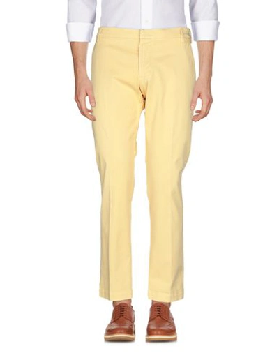 Shop Entre Amis Man Pants Yellow Size 31 Cotton, Elastane