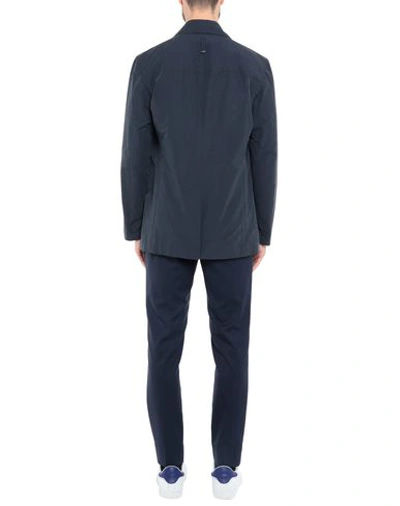 Shop Versace Full-length Jacket In Dark Blue