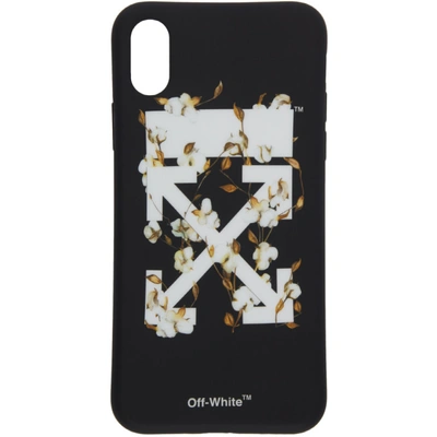 Shop Off-white Black And White Cotton Flower Iphone X Case In Black/white