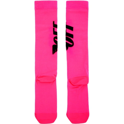 Shop Off-white Pink Wings Socks In Fuchsia/blk