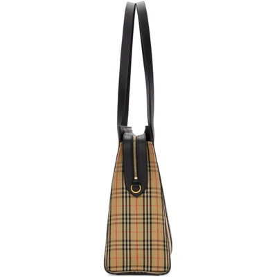 Shop Burberry Beige And Black 1983 Check Link Tote