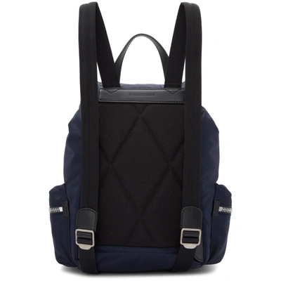 Shop Burberry Navy Medium Puffer Crossbody Backpack In Ink Blue