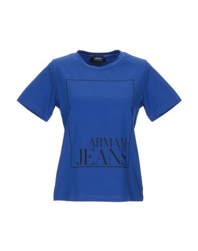 Shop Armani Jeans T-shirts In Blue