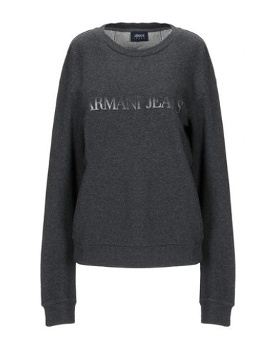 Shop Armani Jeans Sweatshirts In Steel Grey