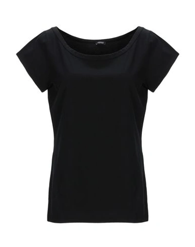 Shop Aspesi Woman T-shirt Black Size Xl Cotton, Elastane
