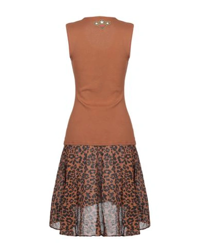 Shop Pin Up Stars Short Dress In Brown
