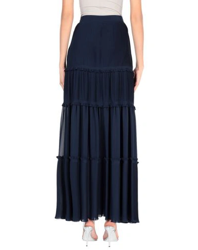 Shop Tory Burch Woman Long Skirt Midnight Blue Size 0 Polyester
