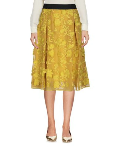 Shop Ainea Knee Length Skirt In Yellow