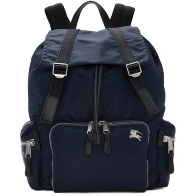 Shop Burberry Blue Medium Aviator Backpack In A1243 Ink B