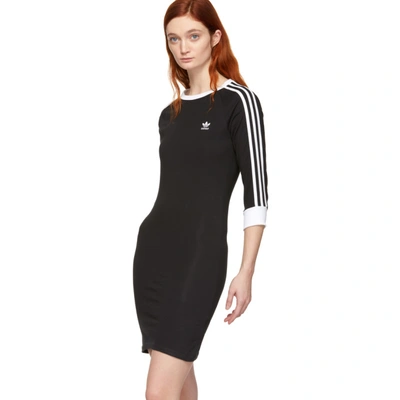 Shop Adidas Originals Black 3-stripes Dress