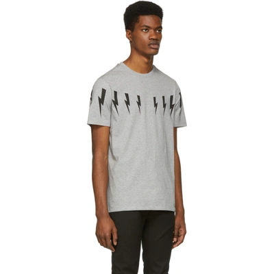 Shop Neil Barrett Grey Lightning Bolt T-shirt In 52 Smkblk
