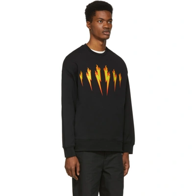 Shop Neil Barrett Black Firebolt Sweatshirt In 1004blkylw