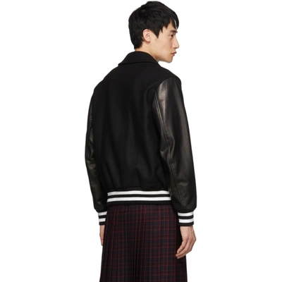 Shop Burberry Black Chequer Stockbridge Bomber Jacket In Abmhhblack