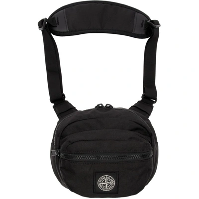 Shop Stone Island Black Logo Bum Bag