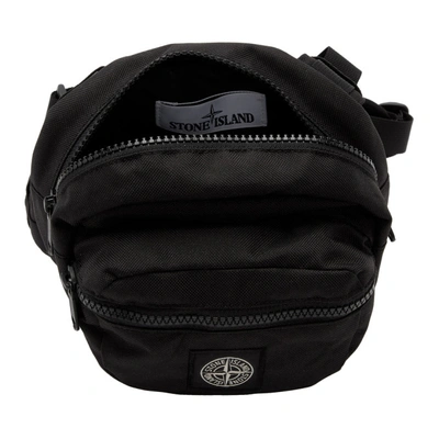 Shop Stone Island Black Logo Bum Bag